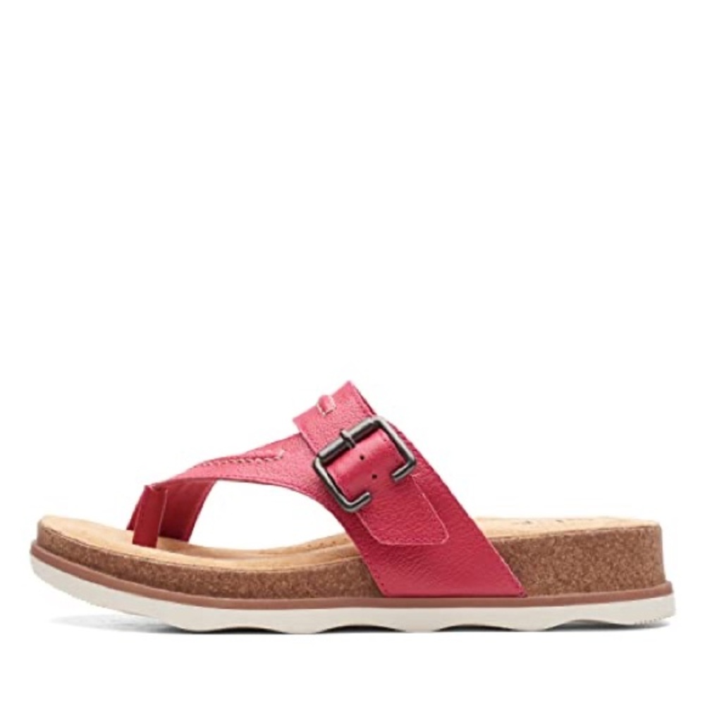 NWOB Clarks Brynn Madi Women’s Sandals  Fuchsia Leather Size 11